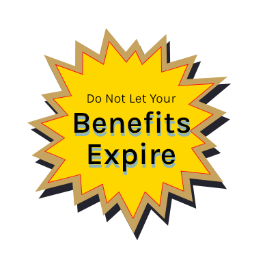 stamp saying 'do not let your benefits expire'